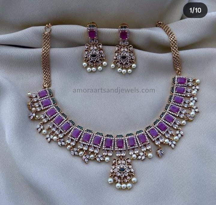 Lavender Stone Elegance Necklace